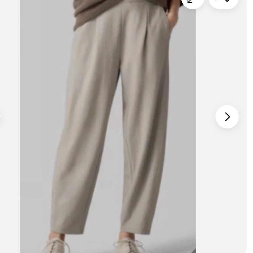 NWOT Eileen Fisher Felted Regenerative Wool Jersey Lantern Pant in Dove, Medium